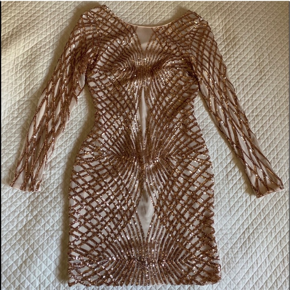 Party long sleeve sequins dress